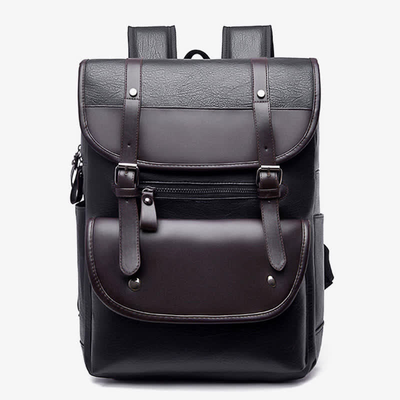 Laptop-Rucksack aus Leder für Herren, großes Fassungsvermögen, für Uni, Reisen, Büro, Tagesrucksack
