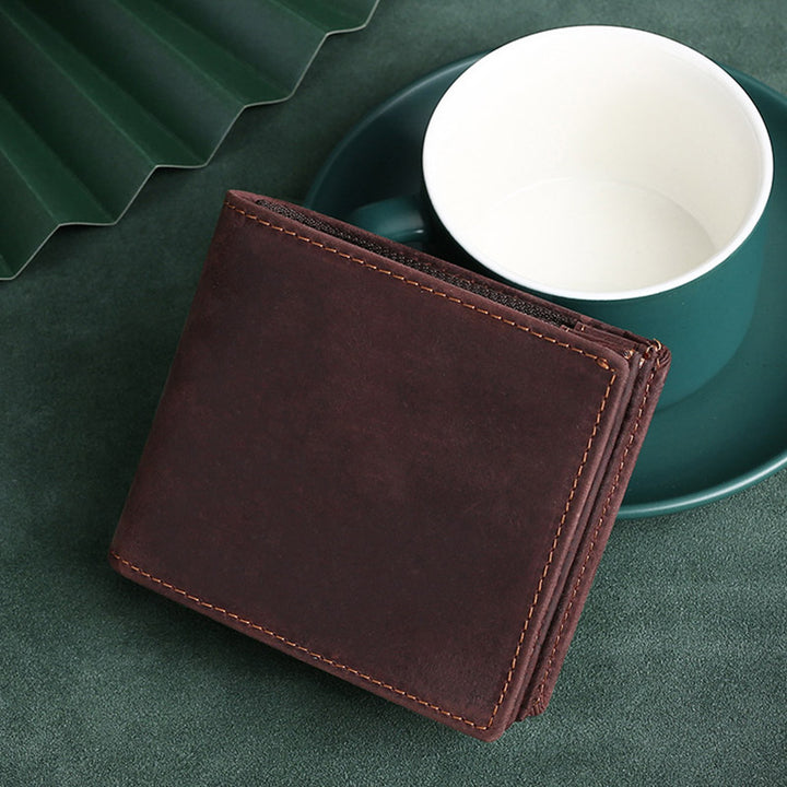 Retro Herren Geldbörse aus echtem Leder mit großem Fassungsvermögen, Kreditkartenetui