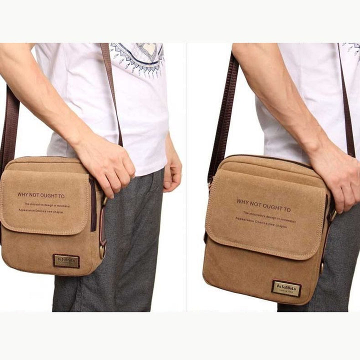 Verdickte Canvas-Tasche für Herren, bedeutende Umhängetasche mit dickem Riemen