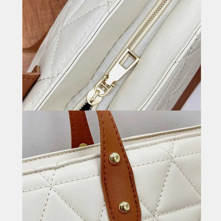 Große Kapazität Tragetaschen Gesteppte Leder Schultertasche Damen Handtasche