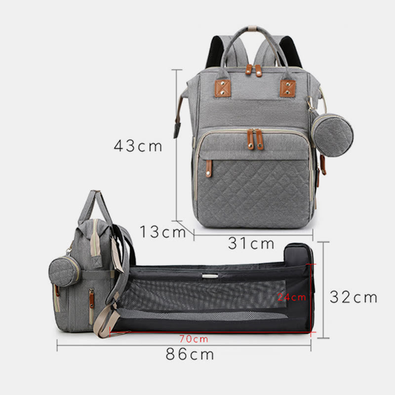 Multifunktionale Mama-Tasche mit Kinderbett, einfacher wasserdichter Oxford-Rucksack