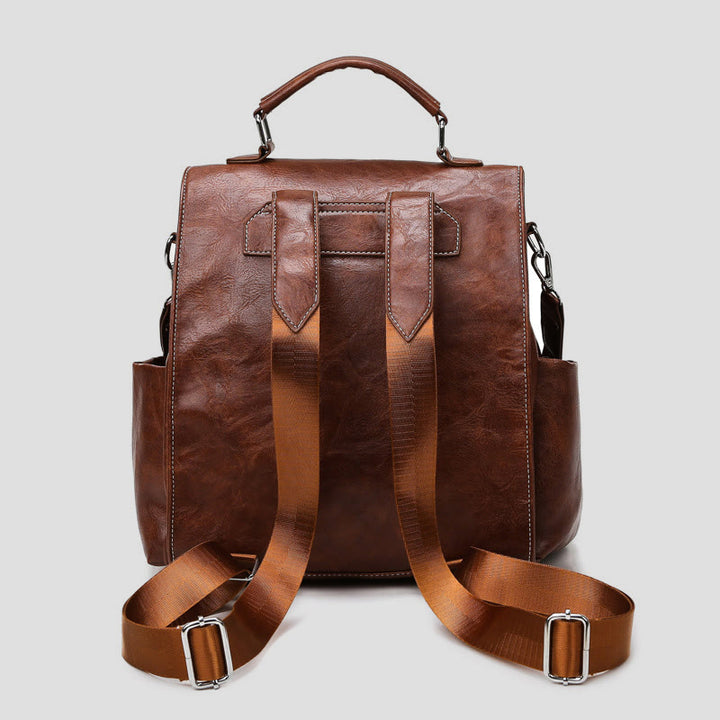 Rucksack für Damen, großes Fassungsvermögen, kleiner Rucksack aus weichem PU-Leder