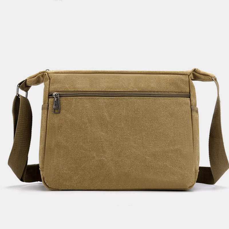 Vintage Messenger Bag aus Canvas mit großem Fassungsvermögen 