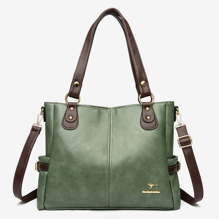 Helle Farbe Handtasche Tote Frauen Dating Große Umhängetasche Leder Geldbörse - DunkelMeerGrün - image 16
