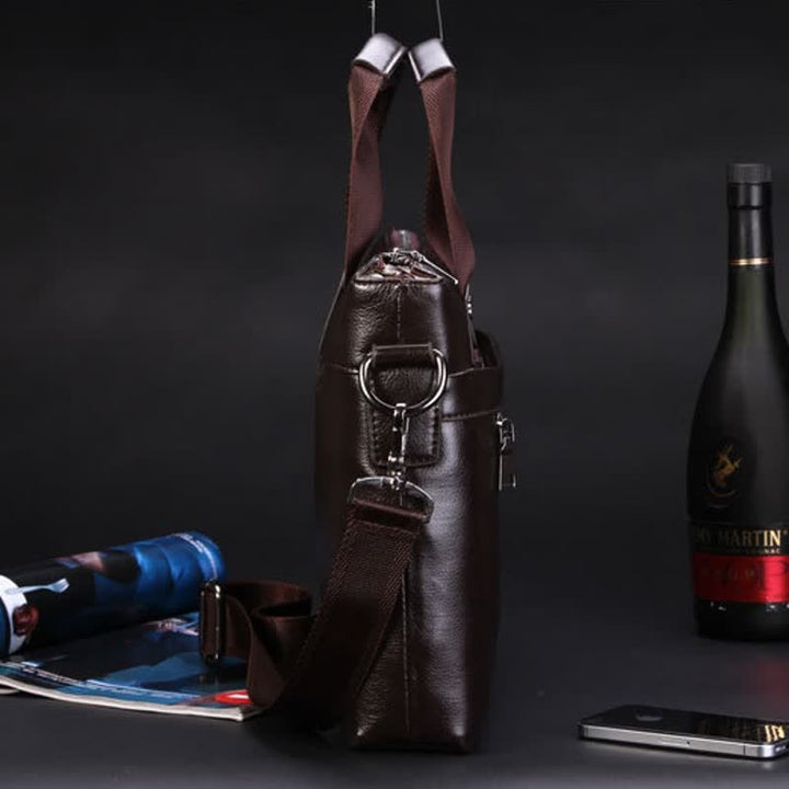 Herren Business Aktentasche Laptop Schultertasche Leder Messenger Bag