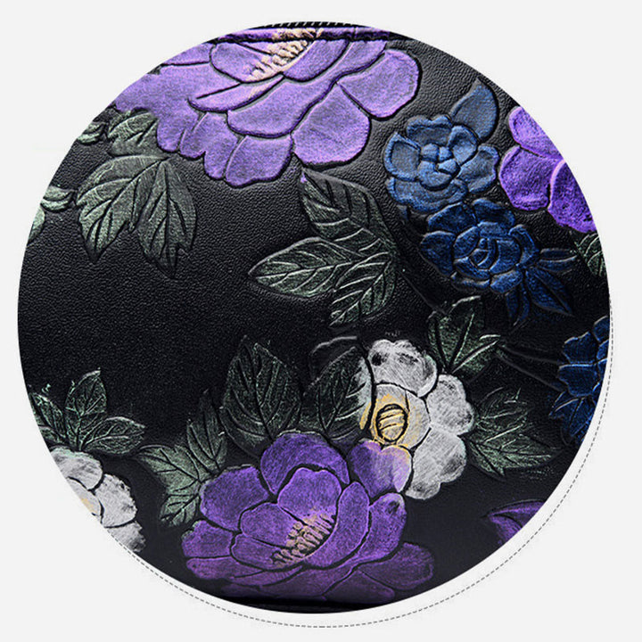 Umhängetasche mit Blumenmuster für Damen, Geldbörse mit Quaste und Libellen-Print