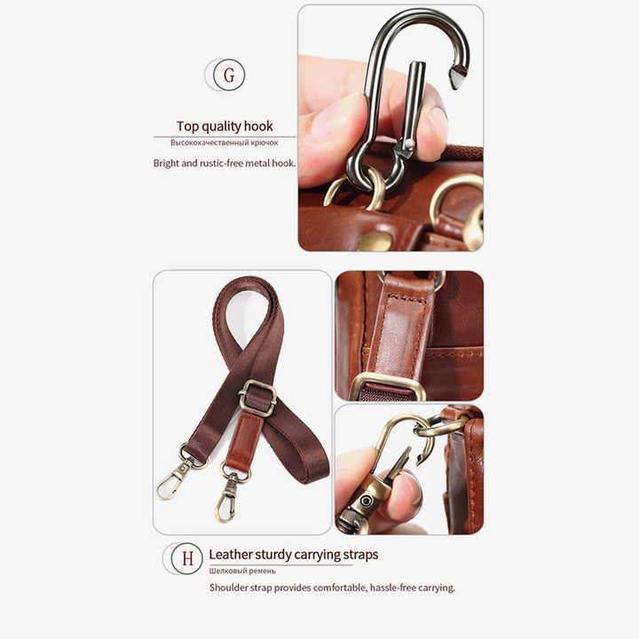 Handytasche aus Leder für Herren, langlebig, multifunktional, zum Tragen auf dem Gürtel, Hüfttasche