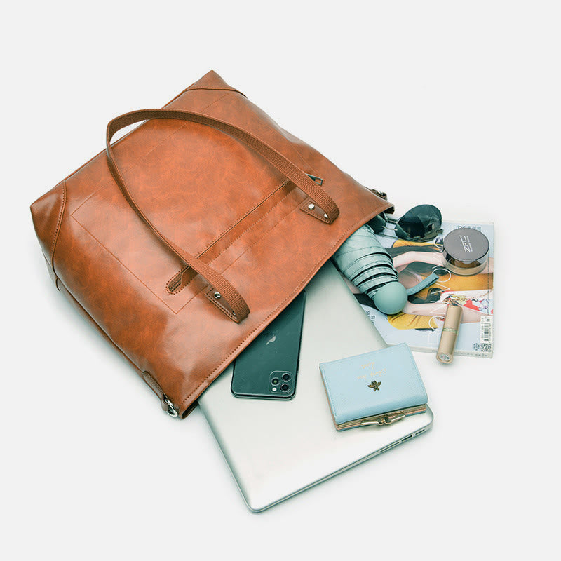 Retro Damen Umhängetasche aus weichem veganem Leder, Umhängetasche für Reisen - image 2