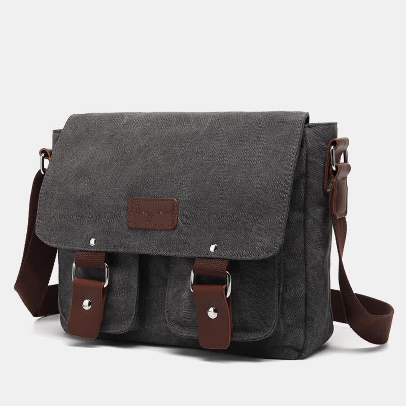 Canvas-Umhängetasche für Herren, mehrere Taschen, Vintage-Umhängetasche