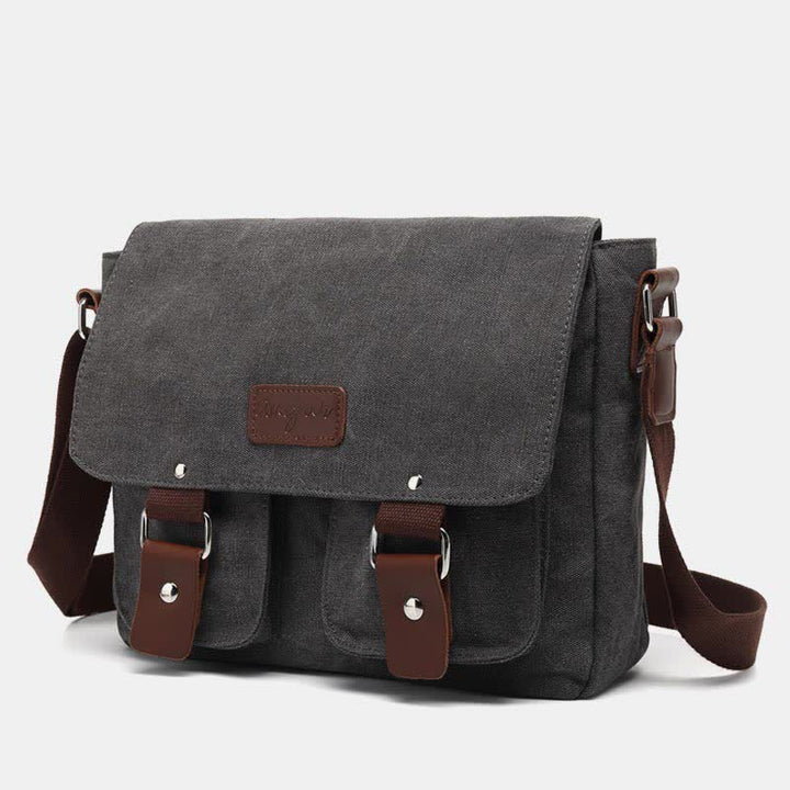 Canvas-Umhängetasche für Herren, mehrere Taschen, Vintage-Umhängetasche