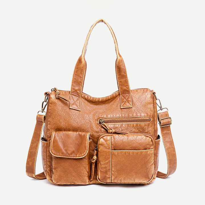 Retro-Tragetasche aus Kunstleder für Damen, Schultertasche mit Crossbody-Gurt