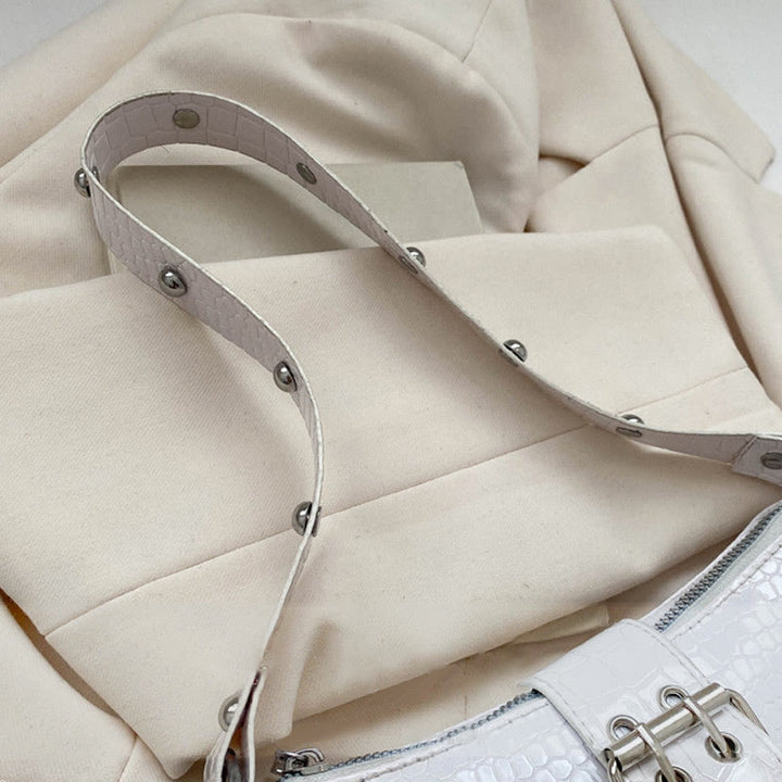 Umhängetasche für Damen, Krokodilmuster, Retro-Punk-Partytasche