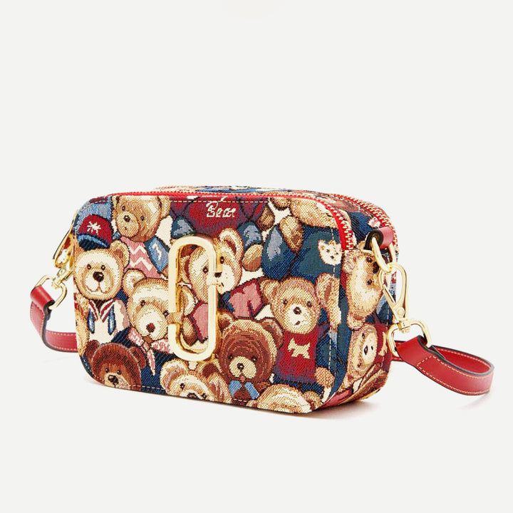 Damen-Umhängetasche mit süßem Bärenmotiv, Mini-Umhängetasche