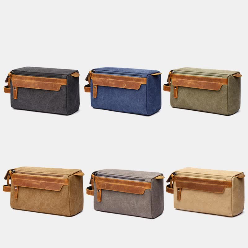 Retro-Aufbewahrungstasche aus Segeltuch, Make-up-Tasche, Reise-Kulturtasche für Damen und Herren