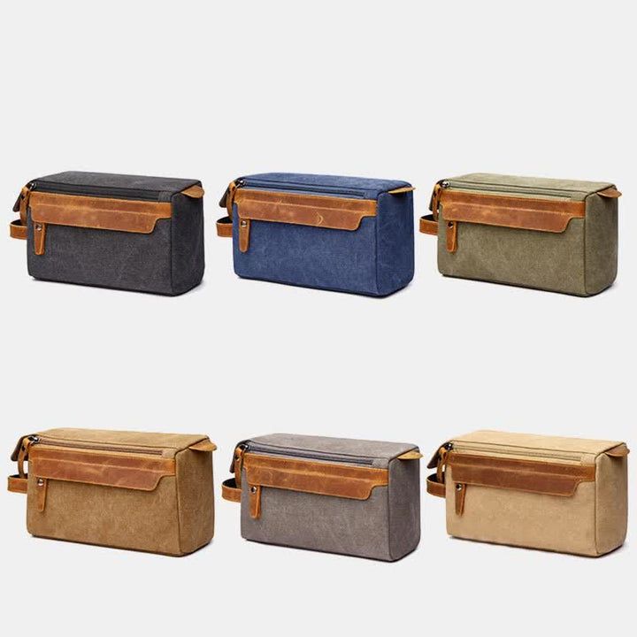 Retro-Aufbewahrungstasche aus Segeltuch, Make-up-Tasche, Reise-Kulturtasche für Damen und Herren
