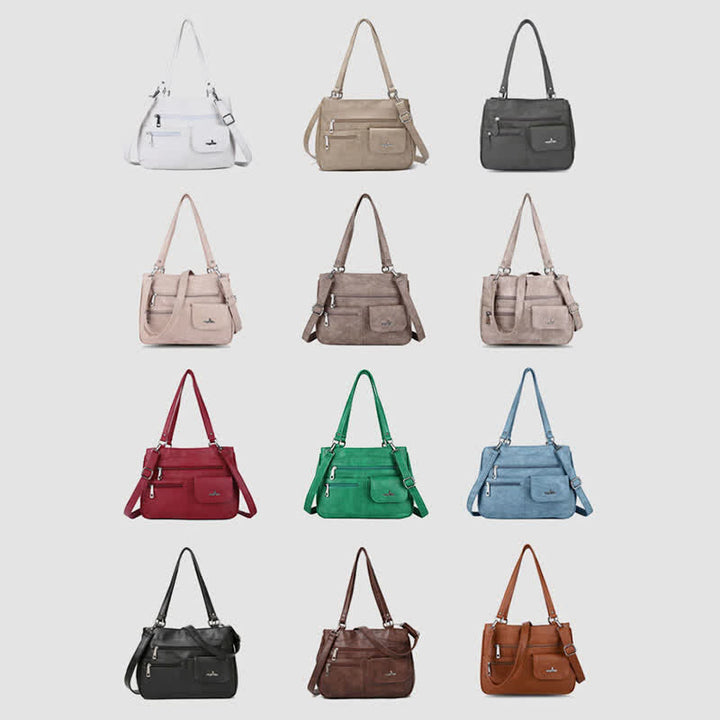 Schultertasche aus Kunstleder mit schweren Taschen und großer Kapazität