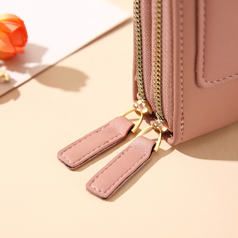 Kunstleder Telefon Geldbörse Mini Crossbody Schultertasche Handytasche 