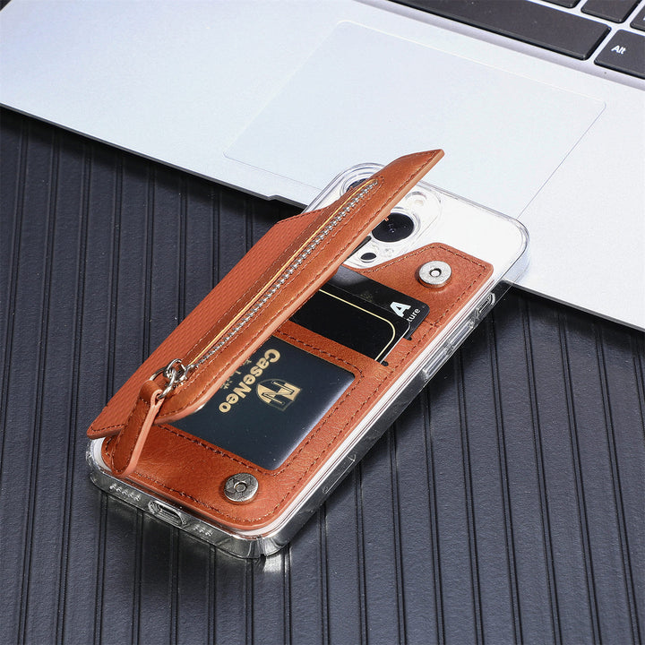 Brieftasche für Telefon Creative Stick Clamshell Style Zurück Kartenhalter