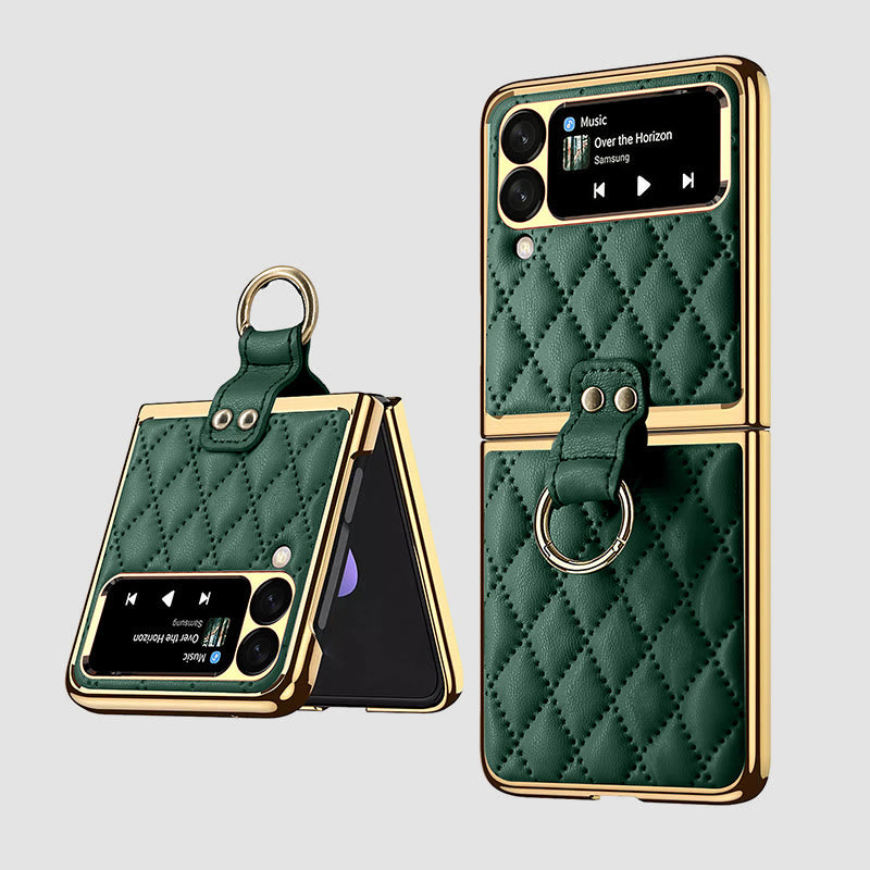 Handyhülle für Z Flip, faltbares Rhombic Style Ring Case