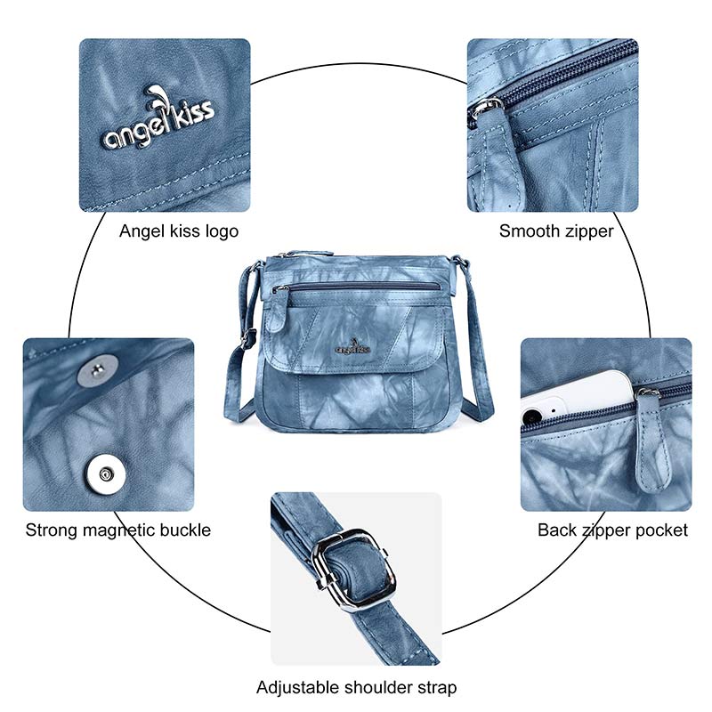 Damen Handtaschen und Geldbörsen Doppellagige Umhängetasche aus weichem Leder