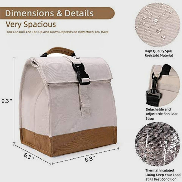Kühltasche für Damen, isolierte Oxford-Umhängetasche zum Mittagessen