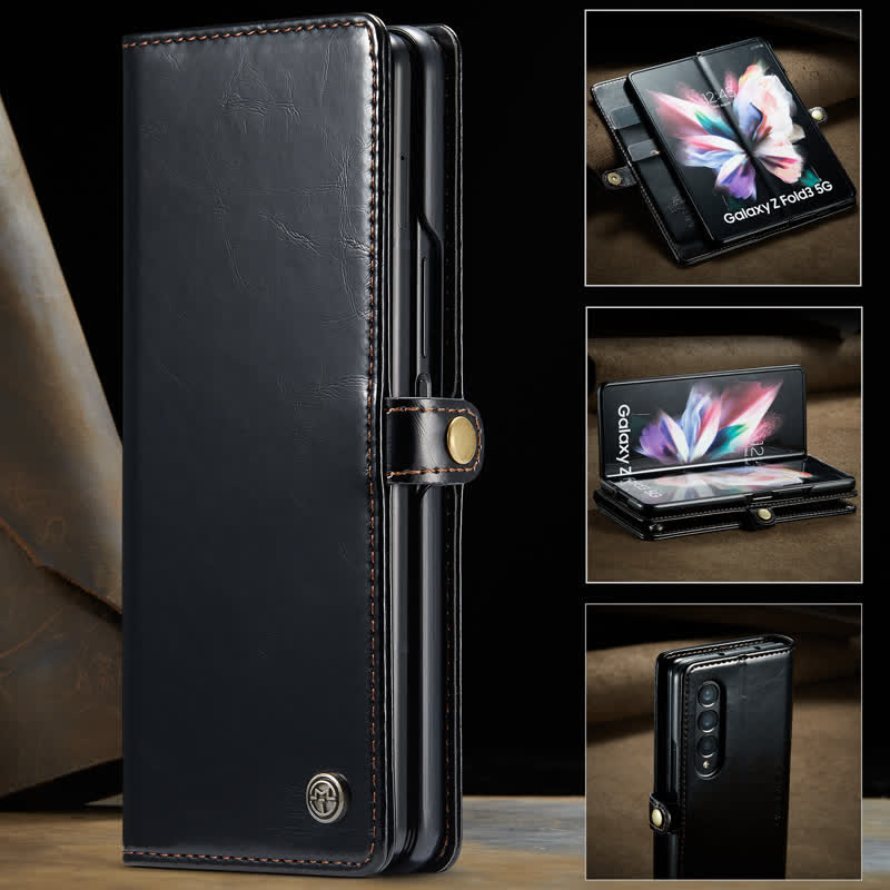 Folio Flip Handyhülle PU Leder Brieftasche für Samsung Galaxy Z Fold 4 /Z Fold 3 / Z Fold 5