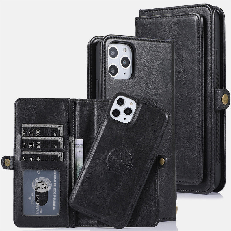 Multifunktionale abnehmbare magnetische Leder-Telefonhülle für iPhone16/15/14/13