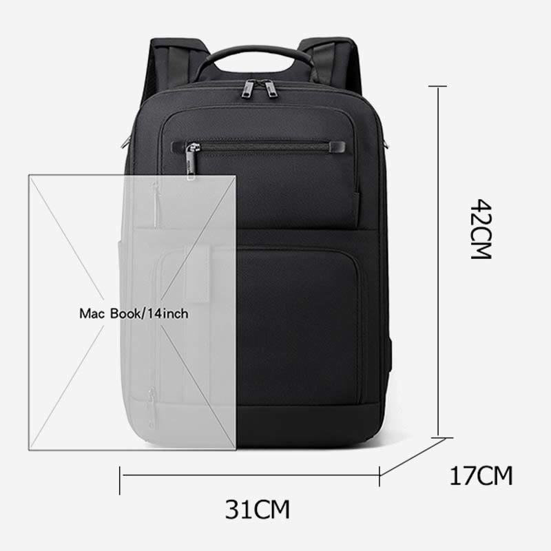 Rucksack für Herren, für Geschäftsreisen, Laptop, Schultasche mit großem Fassungsvermögen