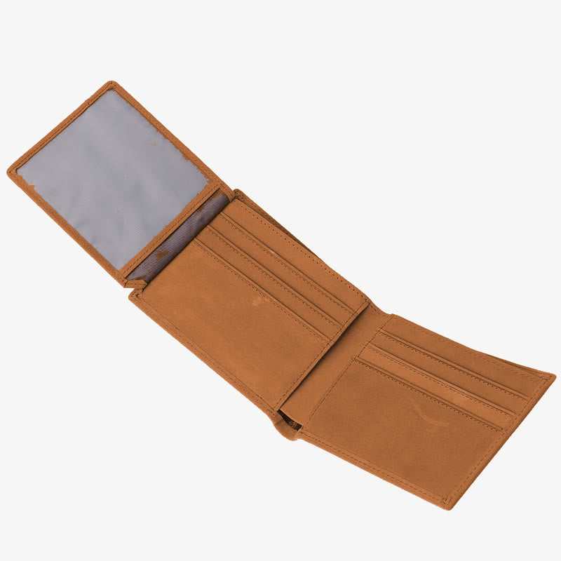 Dünne Brieftasche für die Familie, mit Laser-Inschrift, Leder, Geldbörse, Geschenk