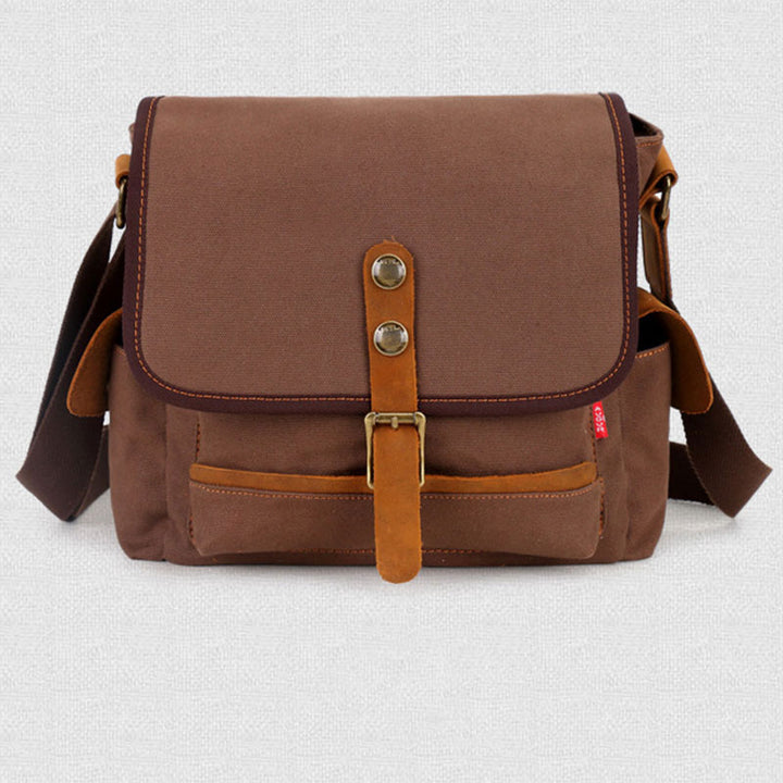 Vintage Messenger Bag aus Canvas mit großem Fassungsvermögen 
