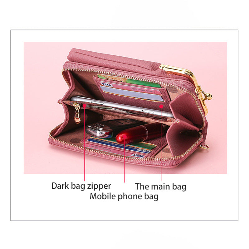 Multifunktionale Kiss-Lock Crossbody-Telefontasche