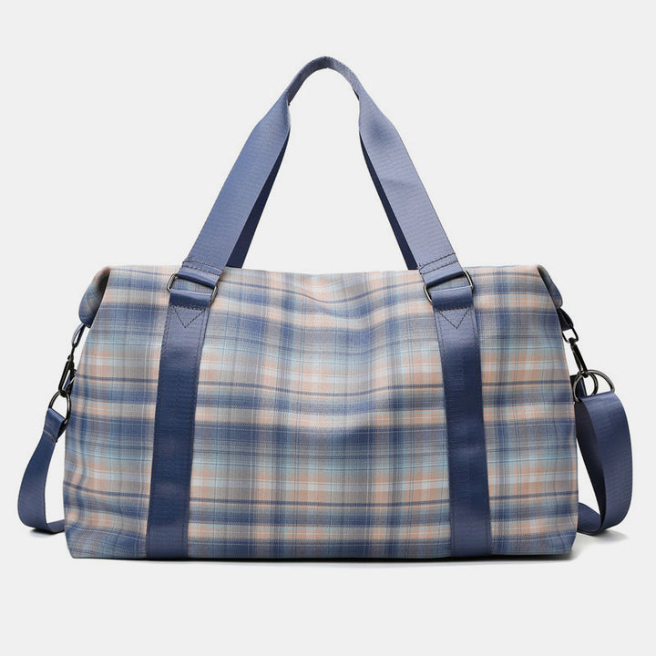 Große Kapazität, wasserdicht, kariert, lässig, Fitness-Reise-Handtasche