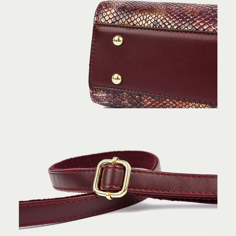 Top-Griff-Tasche für Damen Schlangenhaut-Maserungsform Elegante Umhängetasche