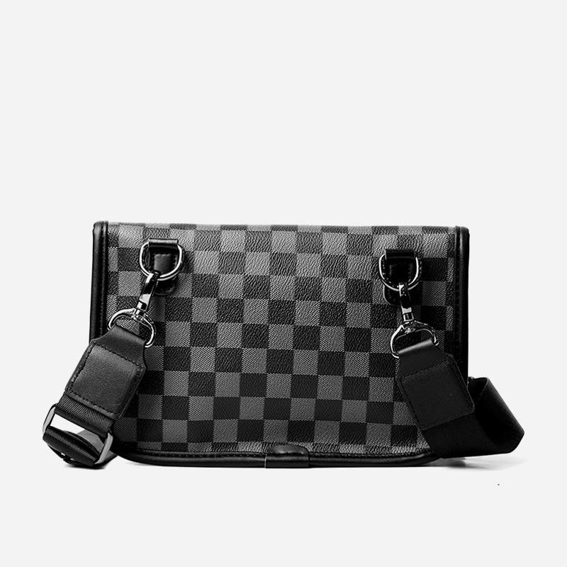 Umhängetasche für Unisex, minimalistische, quadratische Schultertasche aus PU-Leder