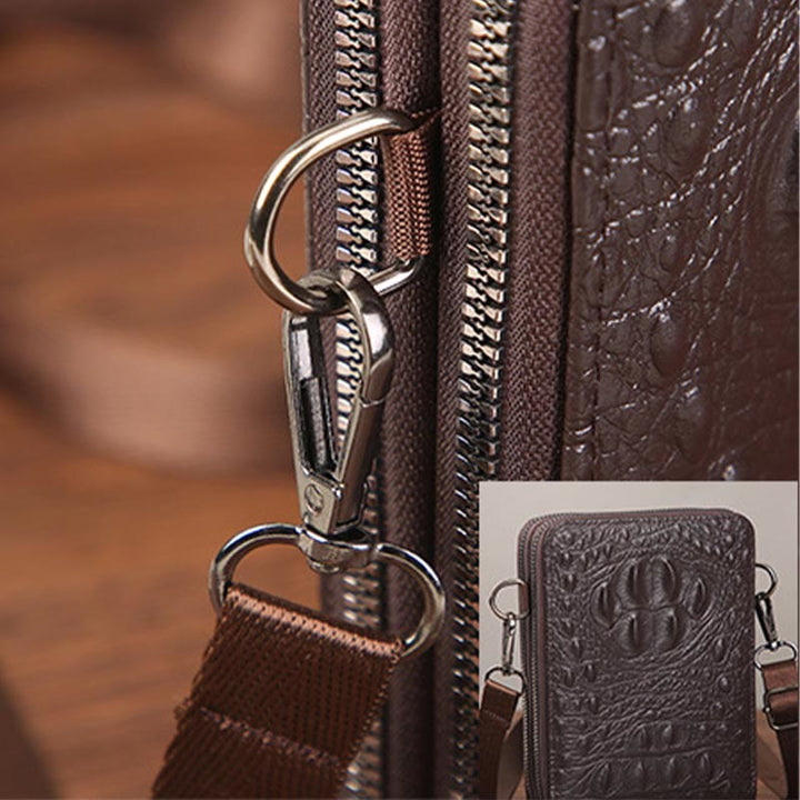 Handytasche mit abnehmbarem Riemen für Damen, Umhängetasche aus geprägtem Leder