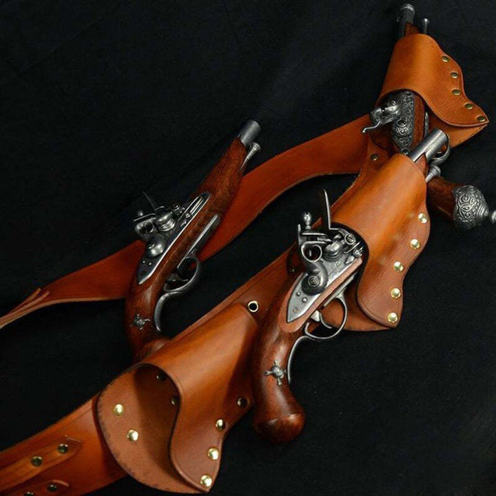Mittelalterliche Piraten-Steinschlossholster-Schultertasche mit verstellbarem Riemen für LARP-Cosplay