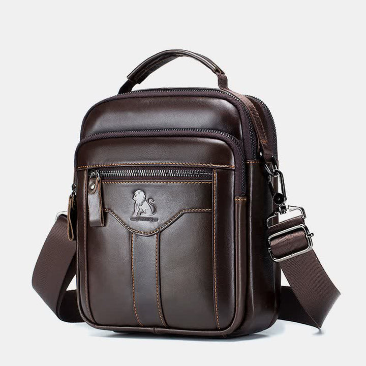 Kleine Umhängetasche aus echtem Leder mit mehreren Taschen, Schultertasche, Reisetragetasche