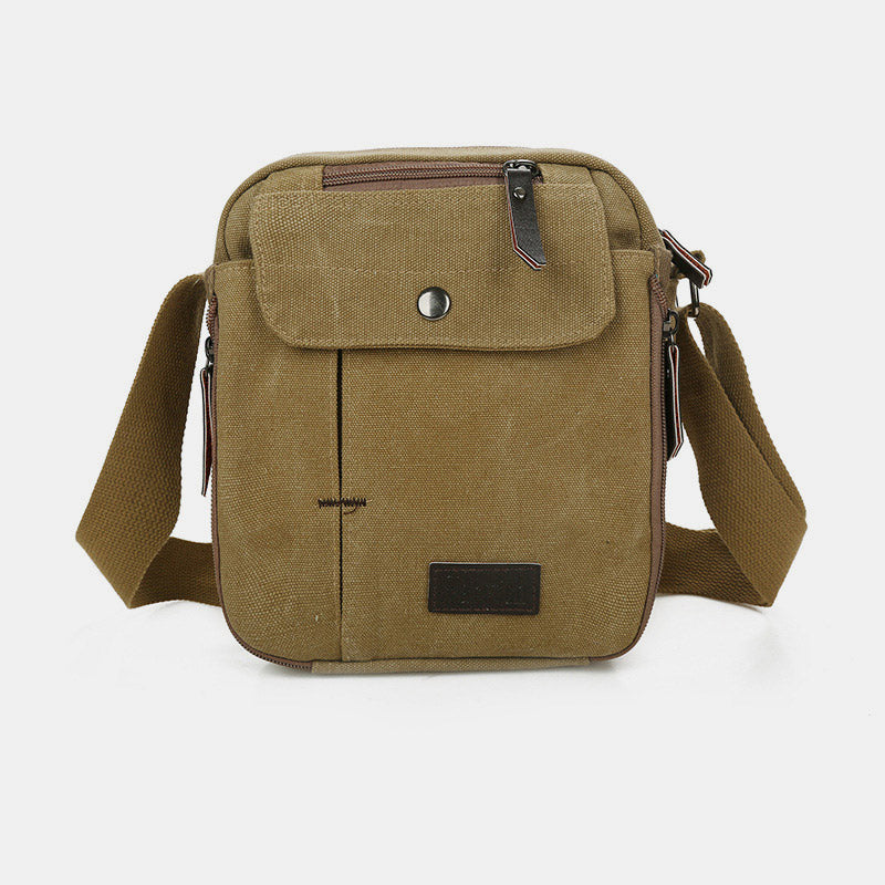 Kleine Umhängetasche für Herren mit mehreren Fächern, Reisetasche aus Canvas