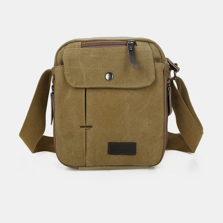 Kleine Umhängetasche für Herren mit mehreren Fächern, Reisetasche aus Canvas