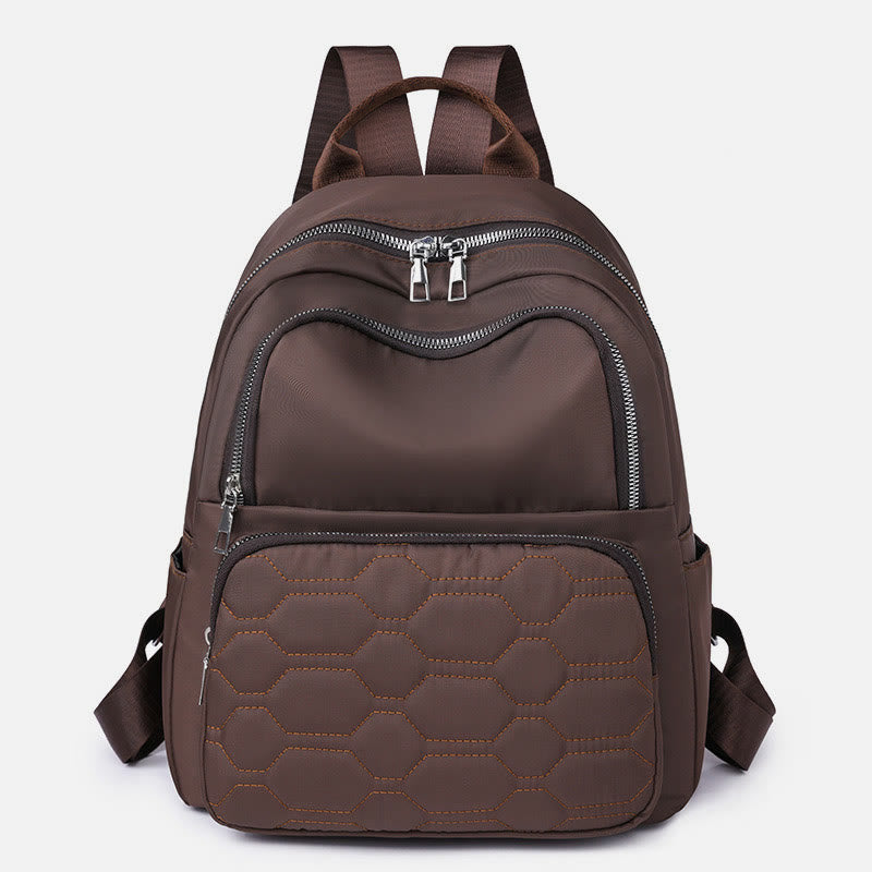 Gesteppter Nylon-Rucksack, stilvoller, einfarbiger Reise-Tagesrucksack für Damen