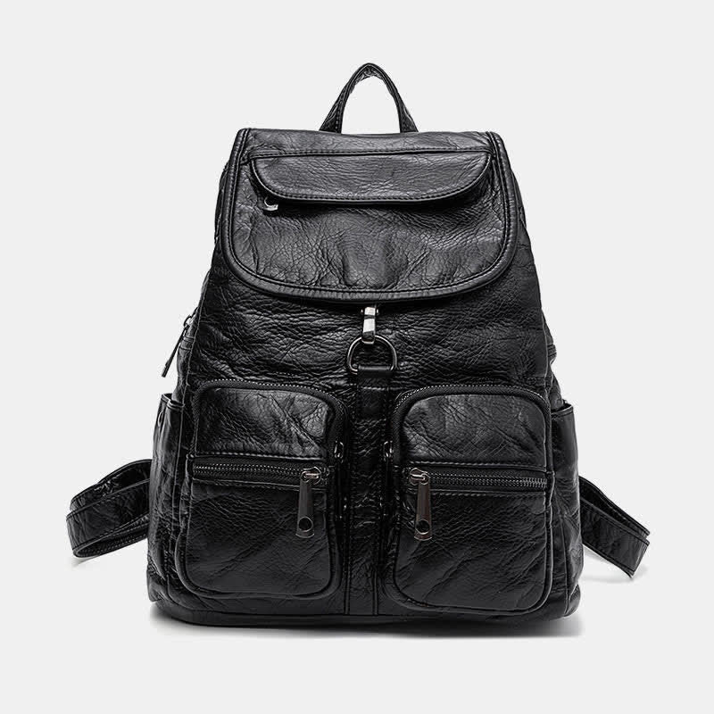 Weicher Leder-Reiserucksack, kleiner, wasserdichter, lässiger Tagesrucksack für Damen