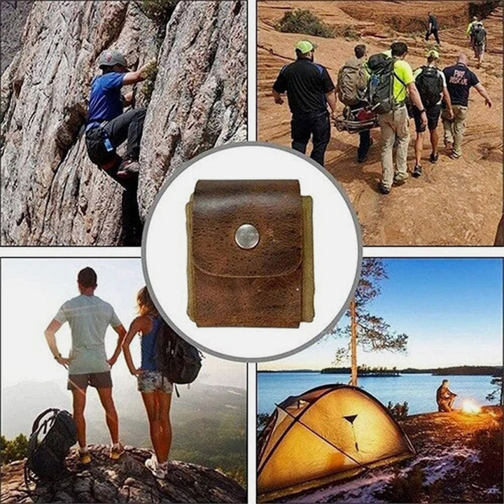 Aufbewahrungstasche aus Leder und Canvas für Bushcraft