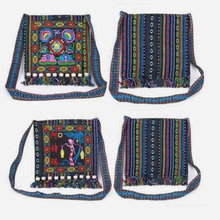Folk Custom Schultertasche Damen Vintage Stickerei Canvas Umhängetasche