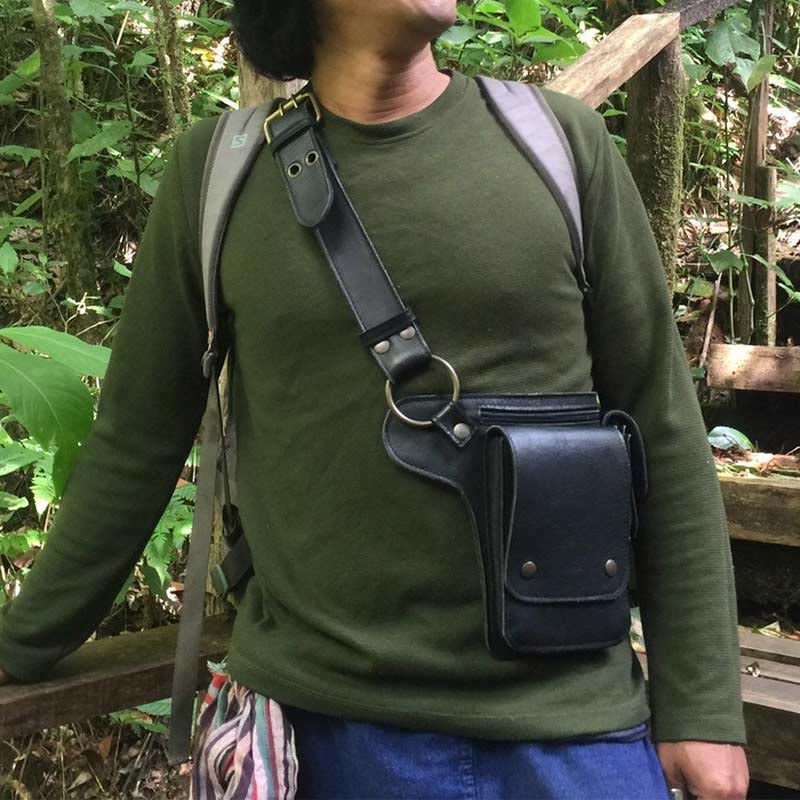 Gürteltasche für den täglichen Gebrauch, Mehrere Retro-Gürteltasche aus Leder