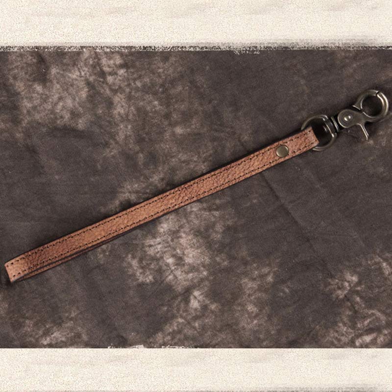 Retro-Clutch-Geldbörse für Damen, echtes Leder, mit Armband, Kreditkartenhalter