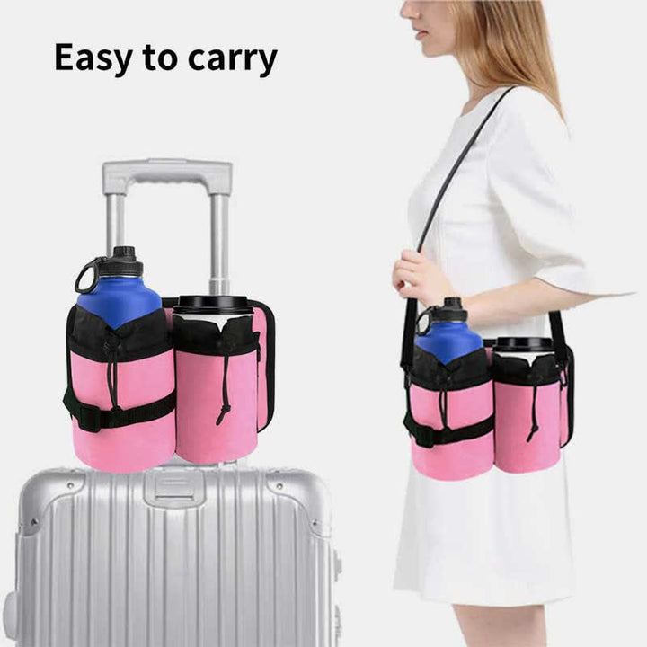 Tragbarer Wasserflaschenhalter-Trägertasche mit 2 Flaschentaschen