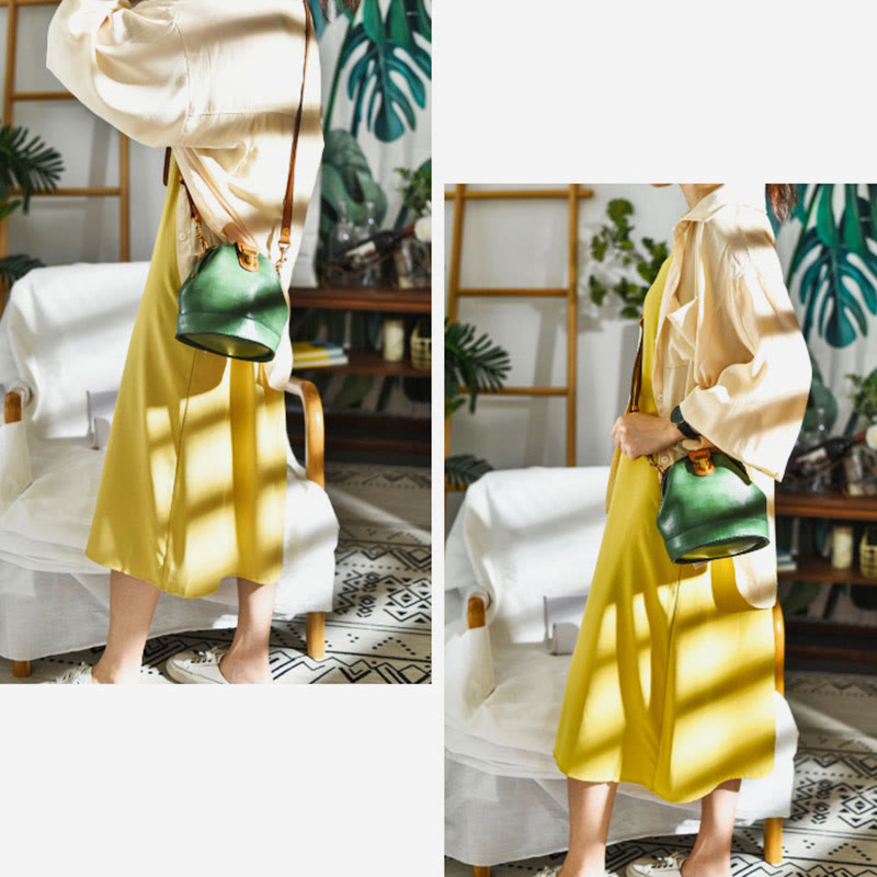 Handgemachte Umhängetasche für Damen im Vintage-Stil, für den täglichen Einkauf