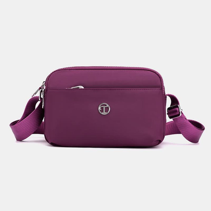 Kleine Umhängetasche mit dreifachem Reißverschluss für Damen, leichte, lässige Schultertasche