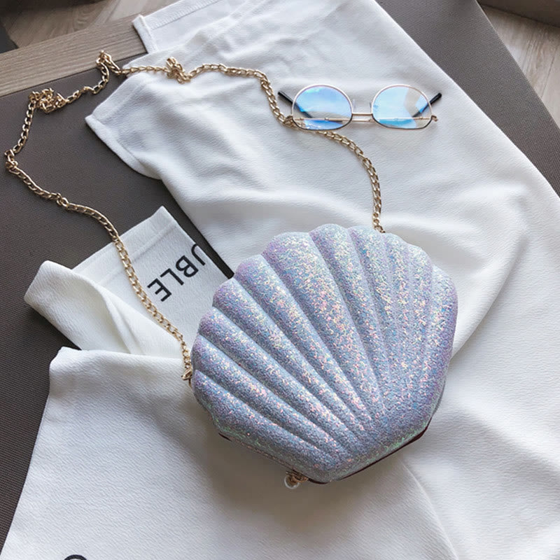 Umhängetasche für Damen, Pailletten, Mini-Muschel, Zubehörtasche
