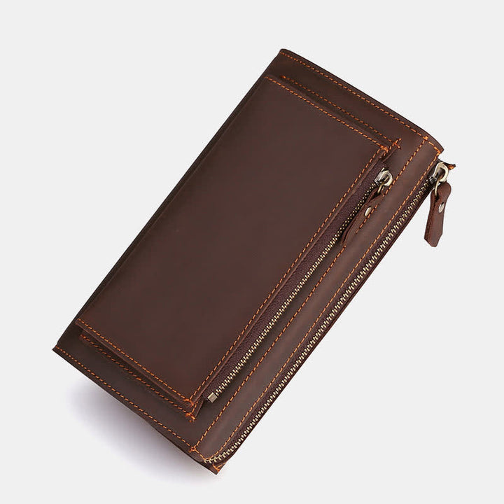 Große Kapazität Leder Männer Clutch Handtasche lange Brieftasche Handytasche